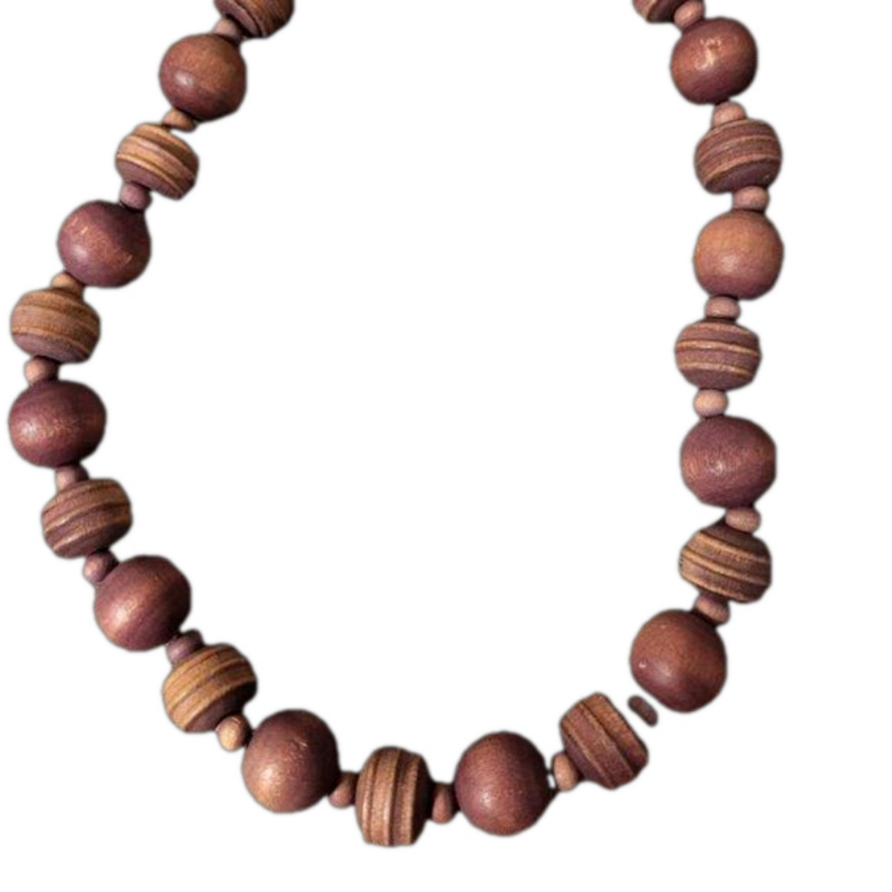 Vintage wood bead necklace